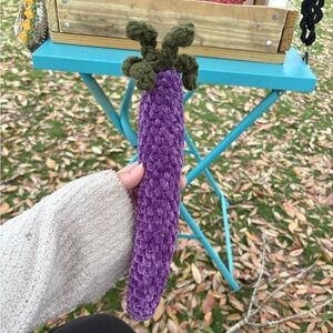 Purple heirloom 13” carrot crochet plush toy made by me